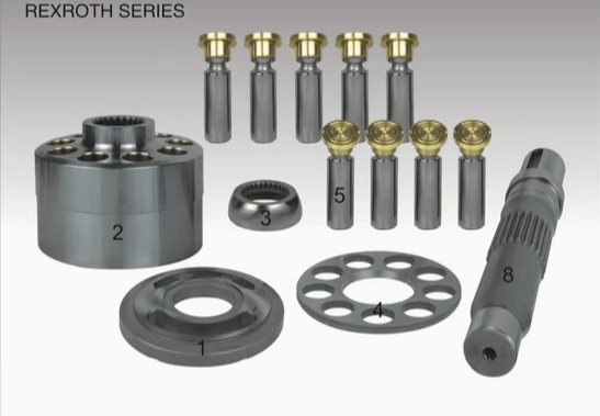  alt="Complete Rexroth A2F500 hydraulic pump repair kit including all necessary components for optimal performance" />